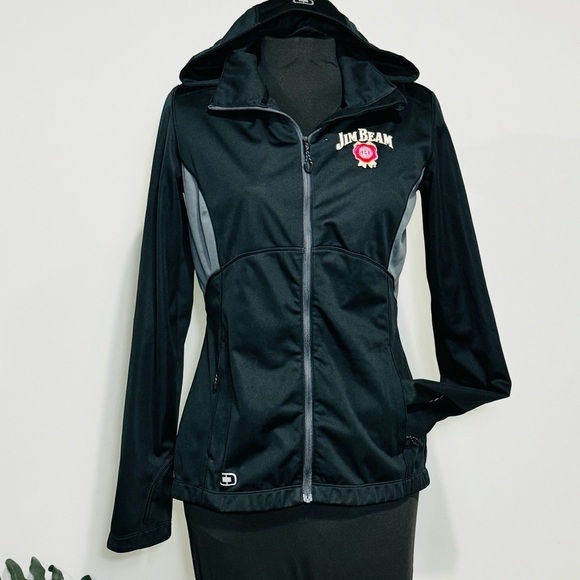 OGIO Endurance Womens Jim Beam Blacktop/Gear Grey Pivot Soft Shell LOE721, XS - Picture 2 of 14